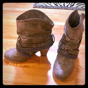 Adorable rhinestone and stud boots